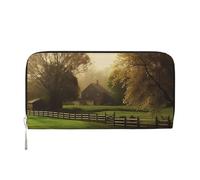 MMSJSBVY Bellissimo portafoglio lungo di colore per le donne portafoglio con cerniera in pelle grande capacità portafoglio frizione con slot per schede, Agriturismo di campagna, taglia unica