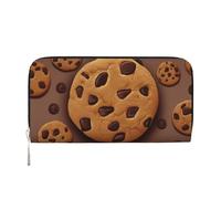 MMSJSBVY Bellissimo portafoglio lungo di colore per le donne portafoglio con cerniera in pelle grande capacità portafoglio frizione con slot per schede, Biscotti al cioccolato., taglia unica