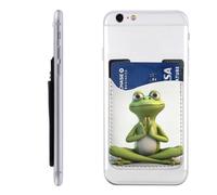 MMSJSBVY Black Gibbon Monkey - Custodia per cellulare con porta carte di credito, in pelle sintetica adesiva, per la parte posteriore della maggior parte degli smartphone, La rana divertente che fa