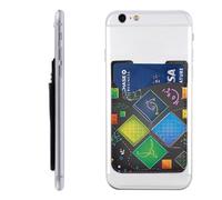MMSJSBVY Black Gibbon Monkey - Custodia per cellulare con porta carte di credito, in pelle sintetica adesiva, per la parte posteriore della maggior parte degli smartphone, Quiz di matematica, Taglia