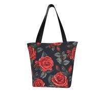 MMSJSBVY Blue Tentacles - Borsa per la spesa da donna, grande capacità, adatta per shopping, gite in spiaggia e fitness, Bellissimi fiori di rosa rossa, Taglia unica
