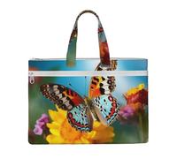 MMSJSBVY Borsa alla moda del documento della tela del modello luminoso dei coriandoli, borsa tote di grande capacità con le tasche doppie della chiusura lampo per il pendolarismo e, Bella farfalla