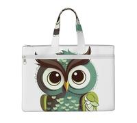 MMSJSBVY Borsa alla moda del documento della tela dell'albero e dell'oscillazione di autunno, tote di grande capacità con le tasche doppie della chiusura lampo per pendolarismo e studio, Gufo Carino