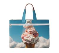 MMSJSBVY Borsa alla moda del documento della tela di città del mare, tote di grande capacità con le tasche doppie della chiusura lampo per il pendolarismo e lo studio, Gelato Nuvoloso, Taglia unica
