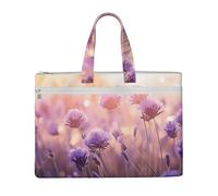 MMSJSBVY Borsa alla moda del documento della tela di quiz di matematica, tote di grande capacità con le tasche doppie della chiusura lampo per pendolarismo e studio, Fiore di lavanda, Taglia unica