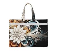 MMSJSBVY Borsa alla moda del documento della tela di quiz di matematica, tote di grande capacità con le tasche doppie della chiusura lampo per pendolarismo e studio, Vortice di fiori, Taglia unica