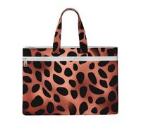 MMSJSBVY Borsa alla moda del documento della tela di quiz di matematica, tote di grande capacità con le tasche doppie della chiusura lampo per pendolarismo e studio, Leopard, Taglia unica
