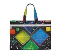 MMSJSBVY Borsa alla moda del documento della tela di quiz di matematica, tote di grande capacità con le tasche doppie della chiusura lampo per pendolarismo e studio, Quiz di matematica, Taglia unica