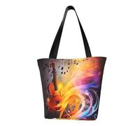 MMSJSBVY Borsa da donna con piume di pavone, borsa per la spesa, grande capacità, adatta per shopping, gite in spiaggia e fitness, Musica astratta, Taglia unica