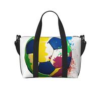 MMSJSBVY Borsa da viaggio unisex con acqua marina trasparente, borsa da palestra resistente all'acqua, borsa da viaggio con tracolla regolabile di grande capacità, Calcio colorato., Taglia unica