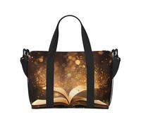 MMSJSBVY Borsa da viaggio unisex con rose romantiche, borsa da palestra resistente all'acqua, borsa da viaggio con tracolla regolabile di grande capacità, Libro sotto la luce, Taglia unica