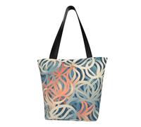 MMSJSBVY Borsa della spesa della borsa delle donne del modello del fiore tropicale, borsa di grande capacità, adatta per lo shopping, i viaggi in spiaggia e il fitness, Modelli colorati corallo