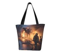 MMSJSBVY Borsa della spesa della borsa delle donne della fragola fresca, borsa di grande capacità, adatta per lo shopping, gite in spiaggia e fitness, Fiamma del vigile del fuoco, Taglia unica
