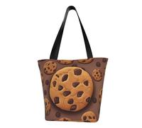 MMSJSBVY Borsa della spesa delle donne del biscotto del cioccolato, borsa di grande capacità, adatta per lo shopping, gite in spiaggia e fitness, Biscotti al cioccolato., Taglia unica