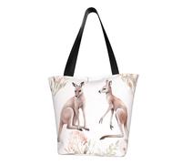 MMSJSBVY Borsa della spesa delle donne del fiore della lavanda, borsa di grande capacità, adatta per lo shopping, gite in spiaggia e fitness, Funny Cartoon Kangaroo Zoo, Taglia unica