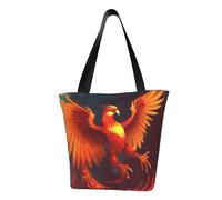 MMSJSBVY Borsa della spesa delle donne tropicali del fiore blu, borsa di grande capacità, adatta per lo shopping, gite in spiaggia e fitness, Arancione Rosso Phoenix, Taglia unica