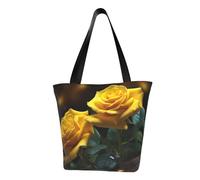 MMSJSBVY Borsa della spesa delle donne tropicali del fiore blu, borsa di grande capacità, adatta per lo shopping, gite in spiaggia e fitness, Belle Rose Gialle, Taglia unica