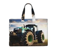 MMSJSBVY Borsa elegante del documento della tela del modello delle piume di pavone, tote di grande capacità con le tasche doppie della chiusura lampo per il pendolarismo e lo studio, Trattore agricolo