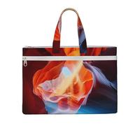 MMSJSBVY Borsa elegante del documento della tela del modello delle piume di pavone, tote di grande capacità con le tasche doppie della chiusura lampo per il pendolarismo e lo studio, Canyon Antilope