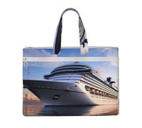 MMSJSBVY Borsa elegante del documento della tela del modello delle piume di pavone, tote di grande capacità con le tasche doppie della chiusura lampo per il pendolarismo e lo studio, Navi da Crociera