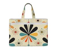 MMSJSBVY Borsa elegante del documento della tela del modello delle piume di pavone, tote di grande capacità con le tasche doppie della chiusura lampo per il pendolarismo e lo studio, Retrò moderno