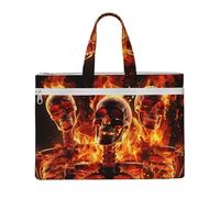 MMSJSBVY Borsa elegante del documento della tela del modello delle piume di pavone, tote di grande capacità con le tasche doppie della chiusura lampo per il pendolarismo e lo studio, Scheletri di
