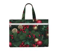 MMSJSBVY Borsa elegante del documento della tela di lontra innamorata, borsa tote di grande capacità con le tasche doppie della chiusura lampo per il pendolarismo e lo studio, Albero Abete Foglie