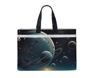 MMSJSBVY Borsa elegante del documento della tela di lontra innamorata, borsa tote di grande capacità con le tasche doppie della chiusura lampo per il pendolarismo e lo studio, Stelle lunari e pianeti