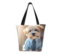 MMSJSBVY Borsa per la spesa da donna a forma di fuochi d'artificio esplosione, grande capacità, adatta per shopping, gite in spiaggia e fitness, Corgi carino., Taglia unica