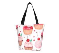 MMSJSBVY Borsa per la spesa da donna a forma di fuochi d'artificio esplosione, grande capacità, adatta per shopping, gite in spiaggia e fitness, Cupcake, Taglia unica