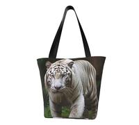 MMSJSBVY Borsa per la spesa da donna con astronauta che atterrano sulla luna, grande capacità, adatta per shopping, gite in spiaggia e fitness, Majestic Tigre Bianca del Bengala, Taglia unica