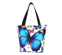 MMSJSBVY Borsa per la spesa da donna, con delfino con un sorriso, grande capacità, adatta per shopping, gite in spiaggia e fitness, Farfalla colorata., Taglia unica