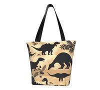 MMSJSBVY Borsa per la spesa da donna, con delfino con un sorriso, grande capacità, adatta per shopping, gite in spiaggia e fitness, Silhouette di dinosauro, Taglia unica