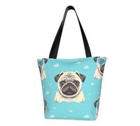 MMSJSBVY Borsa per la spesa da donna, con delfino con un sorriso, grande capacità, adatta per shopping, gite in spiaggia e fitness, Carlino carino., Taglia unica
