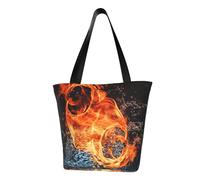 MMSJSBVY Borsa per la spesa da donna con labbra dorate, grande capacità, adatta per shopping, gite in spiaggia e fitness, Acqua Fuoco, Taglia unica