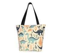 MMSJSBVY Borsa per la spesa da donna con stampa di bulldog inglese, grande capacità, adatta per shopping, gite in spiaggia e fitness, Dinosauri, Taglia unica
