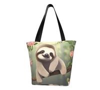 MMSJSBVY Borsa per la spesa da donna con stampa di bulldog inglese, grande capacità, adatta per shopping, gite in spiaggia e fitness, Carino bradipo bambino, Taglia unica