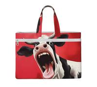 MMSJSBVY Borsa portadocumenti in tela alla moda con cani labrador, borsa tote di grande capacità con tasche doppie con cerniera per pendolarismo e studio, Animali divertenti, Taglia unica