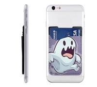 MMSJSBVY Carino Bow Giraffe Custodia per cellulare porta carte di credito - Custodia adesiva in pelle PU per il retro della maggior parte degli smartphone, Fantasma Cartone, Taglia unica