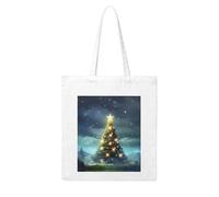 MMSJSBVY Cinque Terre Scenery Canvas Tote Bag, grande borsa di tela con stampa a trasferimento termico su entrambi i lati per shopping, viaggi, regali di lavoro, Albero di Natale, Taglia unica