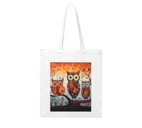 MMSJSBVY Cinque Terre Scenery Canvas Tote Bag, grande borsa di tela con stampa a trasferimento termico su entrambi i lati per shopping, viaggi, regali di lavoro, Gufo Anime, Taglia unica