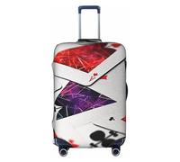 MMSJSBVY Copertura elastica per bagagli con bellissimi fiori, resistente alla polvere e ai graffi, per bagagli da 45,7 a 81,7 cm, Carte da gioco poligonali, XL