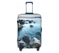 MMSJSBVY Copertura elastica per bagagli con bellissimi fiori, resistente alla polvere e ai graffi, per bagagli da 45,7 a 81,7 cm, Mare calmo e rocce, S
