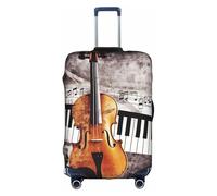 MMSJSBVY Copertura elastica per bagagli con carte da gioco, resistente alla polvere e ai graffi, per bagagli da 45,7 a 81,7 cm, Note musicali per violino pianoforte, L