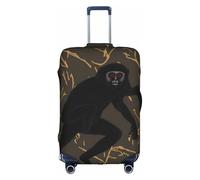 MMSJSBVY Copertura elastica per bagagli con fiori viola, resistente alla polvere e ai graffi, per bagagli da 45,7 a 81,7 cm, Scimmia Gibbon Nero, L