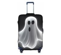 MMSJSBVY Copertura elastica per bagagli con fiori viola, resistente alla polvere e ai graffi, per bagagli da 45,7 a 81,7 cm, Nero e fantasma di Halloween, S
