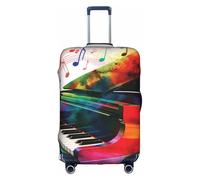 MMSJSBVY Copertura elastica per bagagli con foglie di dinosauro, resistente alla polvere e ai graffi, per bagagli da 45,7 a 81,7 cm, Musica della tastiera del pianoforte colorato, M
