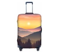MMSJSBVY Copertura elastica per bagagli con foglie di dinosauro, resistente alla polvere e ai graffi, per bagagli da 45,7 a 81,7 cm, Paesaggio Tramonto Montagna, S