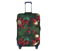 MMSJSBVY Copertura elastica per bagagli con girasole in fiore, resistente alla polvere e ai graffi, per bagagli da 45,7 a 81,7 cm, Albero Abete Foglie Palline Fiori Bacca, S