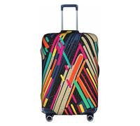 MMSJSBVY Copertura elastica per bagagli con girasole in fiore, resistente alla polvere e ai graffi, per bagagli da 45,7 a 81,7 cm, Astratto a strisce colorato, XL